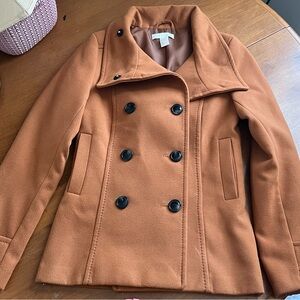 H&M Women's Double-Breasted Brown Pea Coat